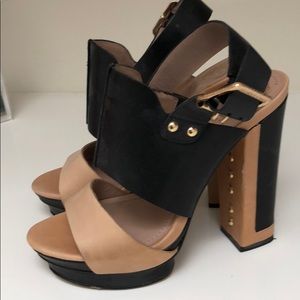 Black and beige Vince Camino heels